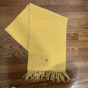 Polo Ralph Lauren Athletic Gold Fringe-Trim Wool Scarf